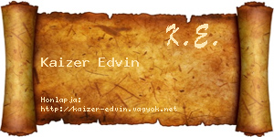Kaizer Edvin névjegykártya